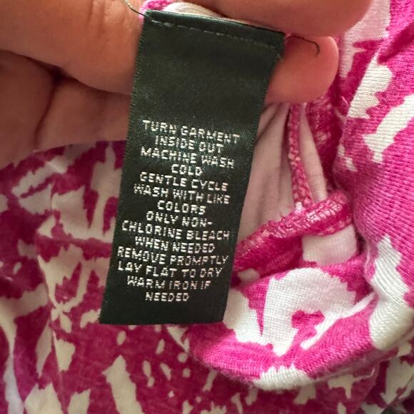 Ralph Lauren Flared Leg Pants Stretch Waist Purple White Pull On Sz S Petite - Picture 6 of 6